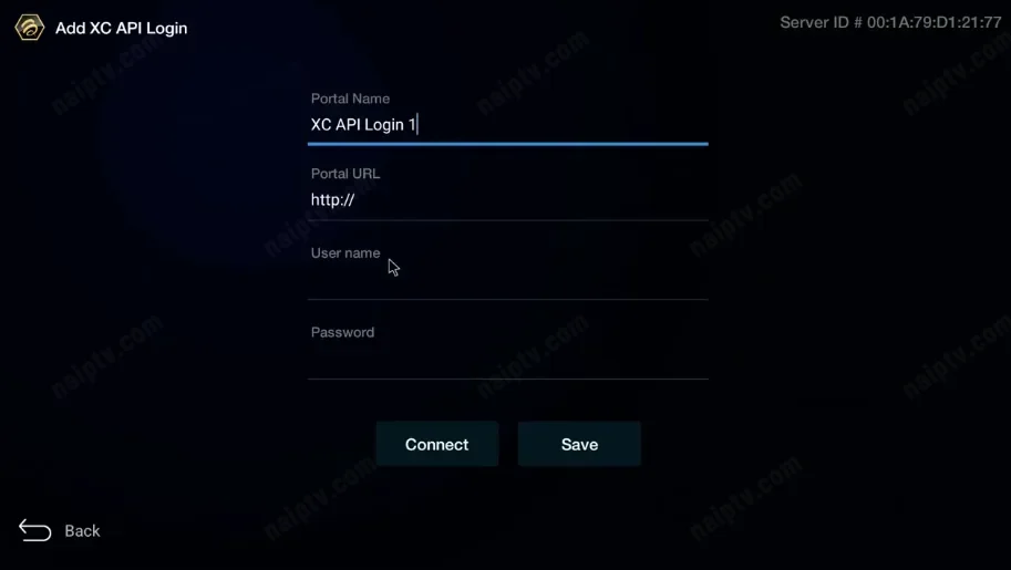 BuzzTV — Add XC API Login credentials