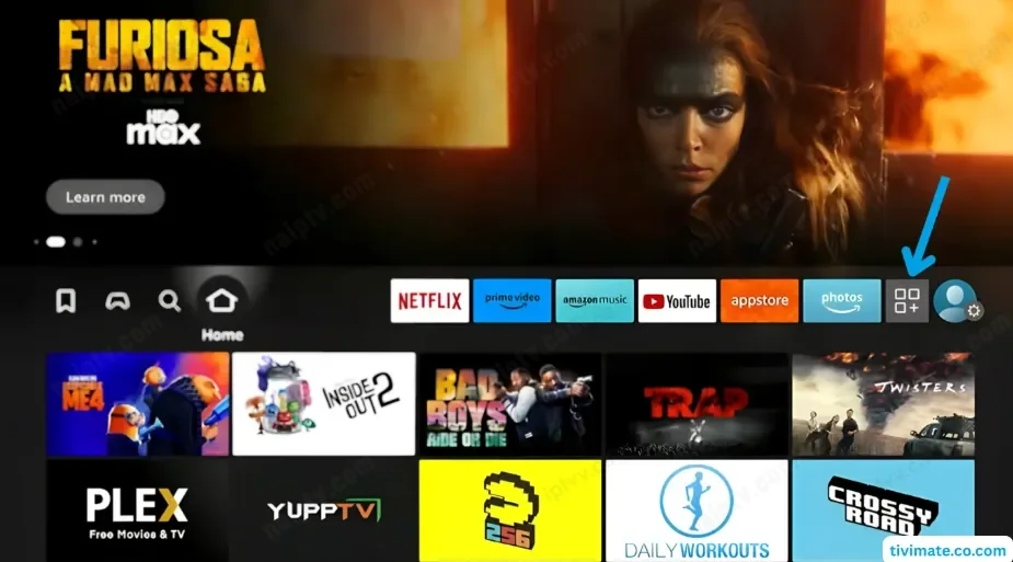 Fire TV home screen — My Apps