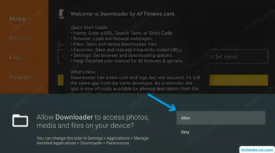 Downloader — Allow file access
