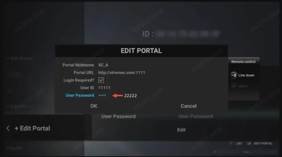 Dreamlink — Edit Portal screen
