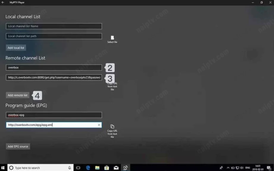 MyIPTV Player — Add playlist