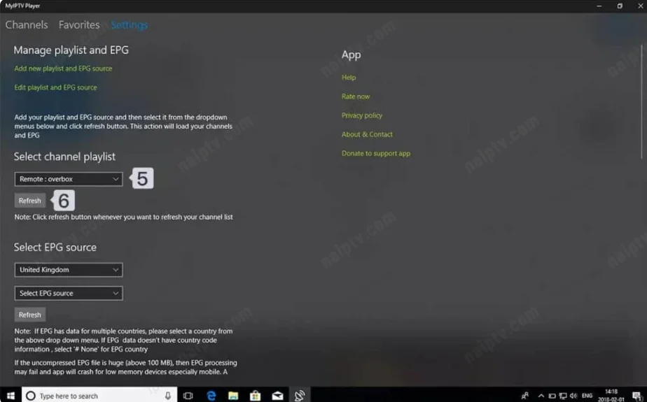 MyIPTV Player — Select Channel Playlist